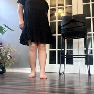 Black V-Neck Dolman Sleeve Casual Sundress